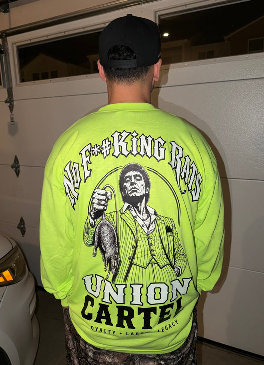UC Graphic TM- No F*#cking Rats Safety Green Long Sleeve